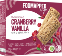 Oven Baked Cranberry Vanilla Bars w Prebiotic Fibre