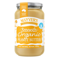 MAYVERS Smooth Organic Peanut Butter 6x375g